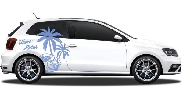 Autoaufkleber mit Palmen und Surf Motiv