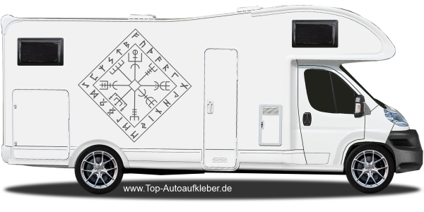 Preview: Autoaufkleber Wegkompass der Wikinger | Set für beide Fahrzeugseiten