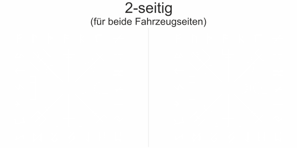 Preview: Autoaufkleber Wegkompass der Wikinger - Ansicht zweiseitig für beide Fahrzeugseiten und Farbauswahl