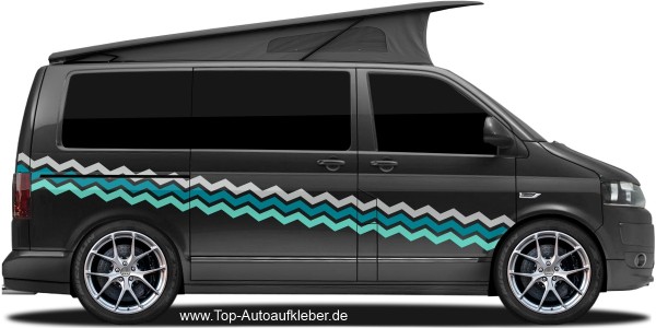Preview: Wohnmobilaufkleber Zickzacklinien | Set für beide Fahrzeugseiten Preview: Wohnmobilaufkleber Zickzacklinien | Set für beide Fahrzeugseiten