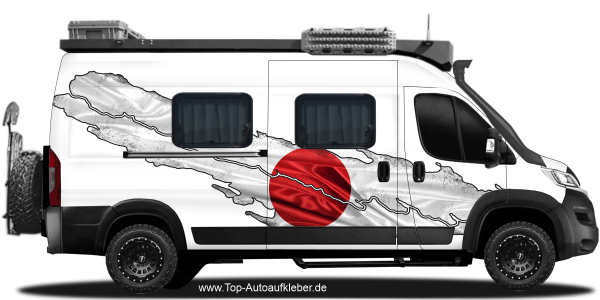 Preview: Autodekor Flagge Japan | Set für beide Fahrzeugseiten Preview: Autodekor Flagge Japan | Set für beide Fahrzeugseiten