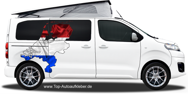 Preview: Autodekor Flagge Karte der Niederlande | Set für beide Fahrzeugseiten