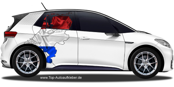 Preview: Autodekor Flagge Karte der Niederlande auf Fahrzeugseite von PKW