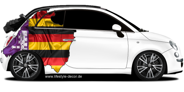 Autodekor Flagge Karte vom 17. Bundesland auf Fahrzeugseite von PKW