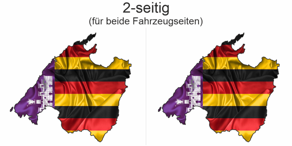 Autodekor Flagge Karte vom 17. Bundesland - Ansicht zweiseitig für beide Fahrzeugseiten
