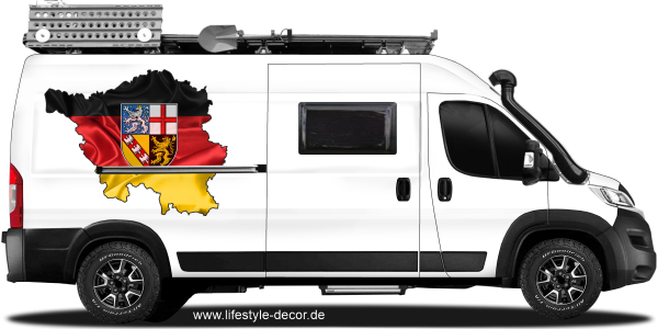 Preview: Autodekor Flagge Karte des Saarlandes | Set für beide Fahrzeugseiten Preview: Autodekor Flagge Karte des Saarlandes | Set für beide Fahrzeugseiten
