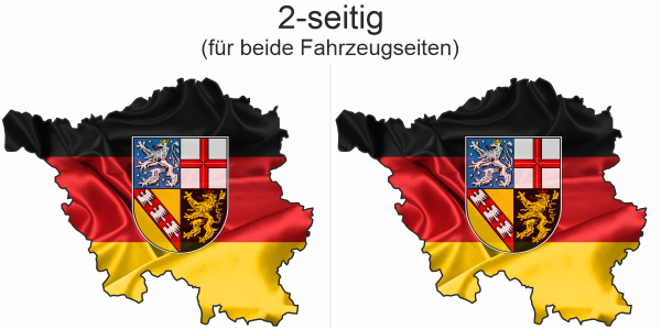 Preview: Autodekor Flagge Karte des Saarlandes | Set für beide Fahrzeugseiten Preview: Autodekor Flagge Karte des Saarlandes | Set für beide Fahrzeugseiten