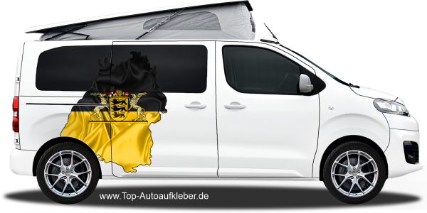 Preview: Autodekor Flagge Karte von Baden-Württemberg | Set für beide Fahrzeugseiten Preview: Autodekor Flagge Karte von Baden-Württemberg | Set für beide Fahrzeugseiten