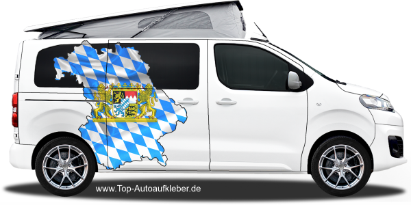 Preview: Autodekor Flagge Karte von Bayern | Set für beide Fahrzeugseiten Preview: Autodekor Flagge Karte von Bayern | Set für beide Fahrzeugseiten