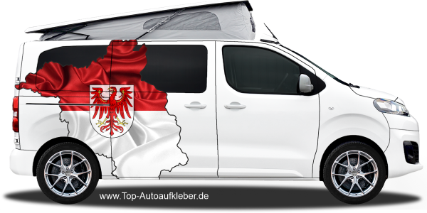 Preview: Autodekor Flagge Karte von Brandenburg | Set für beide Fahrzeugseiten Preview: Autodekor Flagge Karte von Brandenburg | Set für beide Fahrzeugseiten