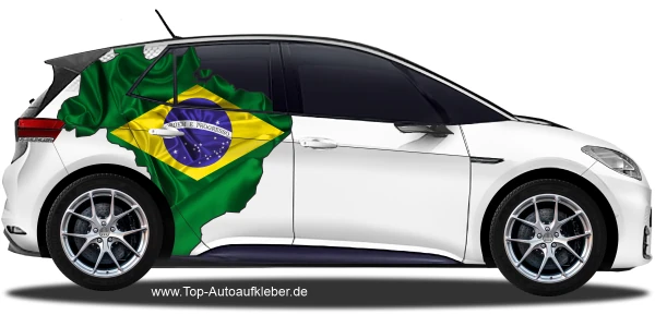 Autodekor Flagge Karte von Brasilien auf Fahrzeugseite von PKW