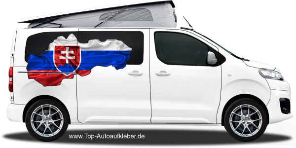 Autodekor Flagge Karte der Slowakei auf Fahrzeugseite von Campervan