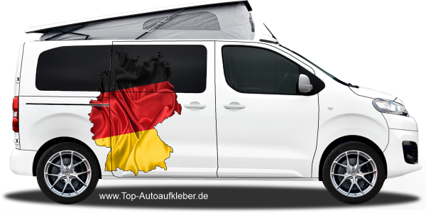 Preview: Autodekor Flagge Karte von Deutschland | Set für beide Fahrzeugseiten