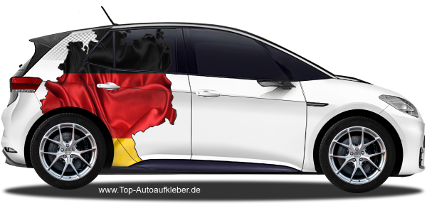Preview: Autodekor Flagge Karte von Deutschland auf Fahrzeugseite von PKW
