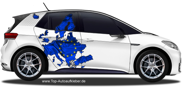 Preview: Autodekor Flagge Karte von Europa | Set für beide Fahrzeugseiten Preview: Autodekor Flagge Karte von Europa | Set für beide Fahrzeugseiten