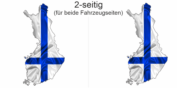Preview: Autodekor Flagge Karte von Finnland | Set für beide Fahrzeugseiten Preview: Autodekor Flagge Karte von Finnland - Ansicht zweiseitig für beide Fahrzeugseiten