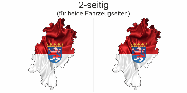 Preview: Autodekor Flagge Karte von Hessen | Set für beide Fahrzeugseiten Preview: Autodekor Flagge Karte von Hessen | Set für beide Fahrzeugseiten