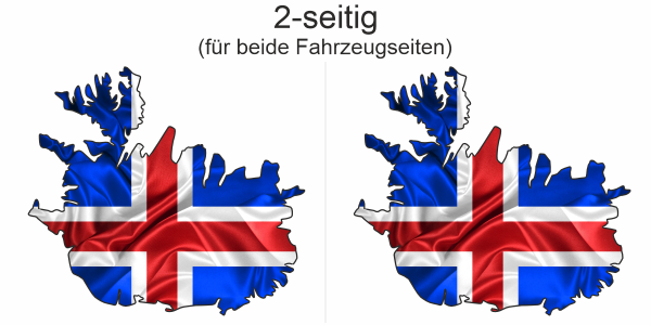 Preview: Autodekor Flagge Karte von Island | Set für beide Fahrzeugseiten Preview: Autodekor Flagge Karte von Island | Set für beide Fahrzeugseiten