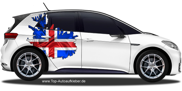 Preview: Autodekor Flagge Karte von Island | Set für beide Fahrzeugseiten Preview: Autodekor Flagge Karte von Island | Set für beide Fahrzeugseiten