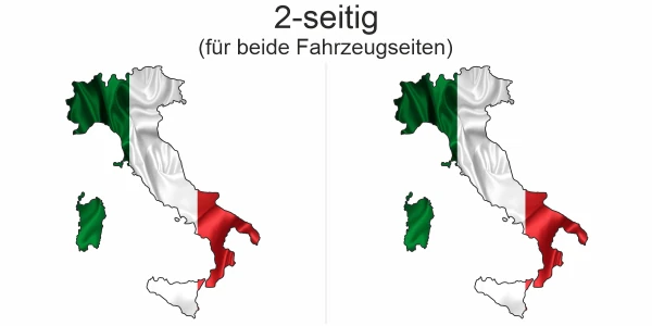 Autodekor Flagge Karte von Italien - Ansicht zweiseitig für beide Fahrzeugseiten