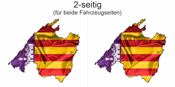 Preview: Autodekor Flagge Karte von Mallorca | Set für beide Fahrzeugseiten Preview: Autodekor Flagge Karte von Mallorca | Set für beide Fahrzeugseiten