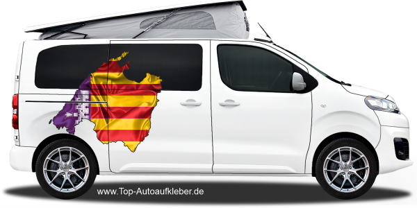 Preview: Autodekor Flagge Karte von Mallorca | Set für beide Fahrzeugseiten Preview: Autodekor Flagge Karte von Mallorca | Set für beide Fahrzeugseiten