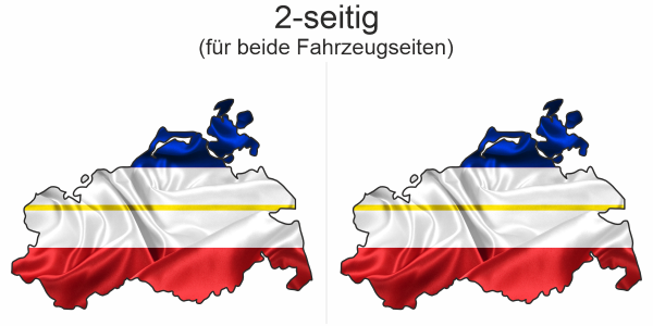 Preview: Autodekor Flagge Karte von Mecklenburg-Vorpommern | Set für beide Fahrzeugseiten Preview: Autodekor Flagge Karte von Mecklenburg-Vorpommern | Set für beide Fahrzeugseiten