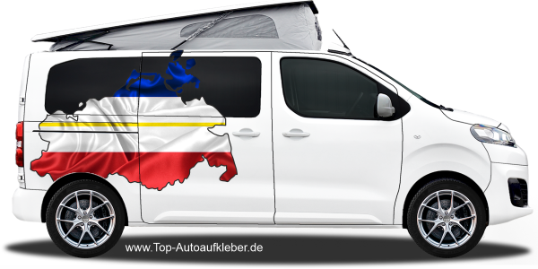 Preview: Autodekor Flagge Karte von Mecklenburg-Vorpommern | Set für beide Fahrzeugseiten Preview: Autodekor Flagge Karte von Mecklenburg-Vorpommern | Set für beide Fahrzeugseiten