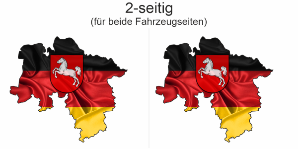 Preview: Autodekor Flagge Karte von Niedersachsen | Set für beide Fahrzeugseiten Preview: Autodekor Flagge Karte von Niedersachsen | Set für beide Fahrzeugseiten