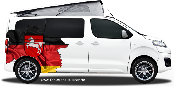 Preview: Autodekor Flagge Karte von Niedersachsen | Set für beide Fahrzeugseiten Preview: Autodekor Flagge Karte von Niedersachsen | Set für beide Fahrzeugseiten