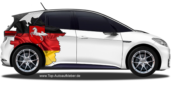 Preview: Autodekor Flagge Karte von Niedersachsen | Set für beide Fahrzeugseiten Preview: Autodekor Flagge Karte von Niedersachsen | Set für beide Fahrzeugseiten