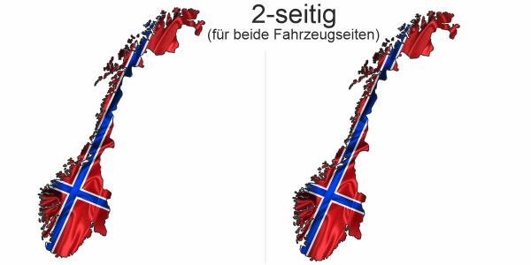 Preview: Autodekor Flagge Karte von Norwegen | Set für beide Fahrzeugseiten Preview: Autodekor Flagge Karte von Norwegen | Set für beide Fahrzeugseiten