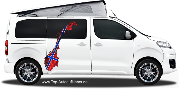 Preview: Autodekor Flagge Karte von Norwegen | Set für beide Fahrzeugseiten Preview: Autodekor Flagge Karte von Norwegen | Set für beide Fahrzeugseiten