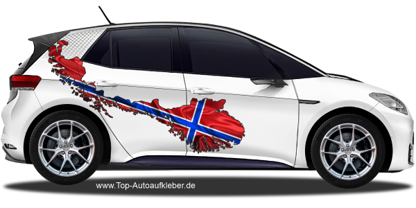 Preview: Autodekor Flagge Karte von Norwegen | Set für beide Fahrzeugseiten Preview: Autodekor Flagge Karte von Norwegen | Set für beide Fahrzeugseiten