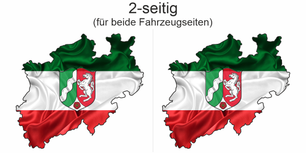 Preview: Autodekor Flagge Karte von NRW | Set für beide Fahrzeugseiten Preview: Autodekor Flagge Karte von NRW | Set für beide Fahrzeugseiten