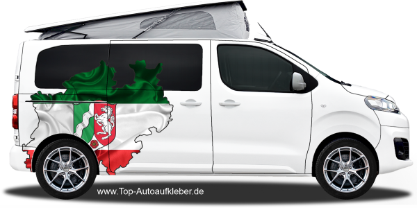Preview: Autodekor Flagge Karte von NRW | Set für beide Fahrzeugseiten Preview: Autodekor Flagge Karte von NRW | Set für beide Fahrzeugseiten