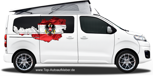 Preview: Autodekor Flagge Karte von Österreich | Set für beide Fahrzeugseiten Preview: Autodekor Flagge Karte von Österreich | Set für beide Fahrzeugseiten