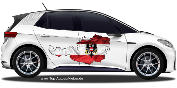 Preview: Autodekor Flagge Karte von Österreich | Set für beide Fahrzeugseiten Preview: Autodekor Flagge Karte von Österreich | Set für beide Fahrzeugseiten