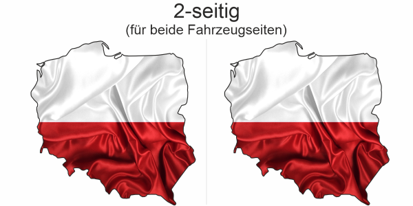 Preview: Autodekor Flagge Karte von Polen | Set für beide Fahrzeugseiten Preview: Autodekor Flagge Karte von Polen | Set für beide Fahrzeugseiten