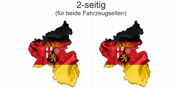 Preview: Autodekor Flagge Karte von Rheinland-Pfalz | Set für beide Fahrzeugseiten Preview: Autodekor Flagge Karte von Rheinland-Pfalz | Set für beide Fahrzeugseiten