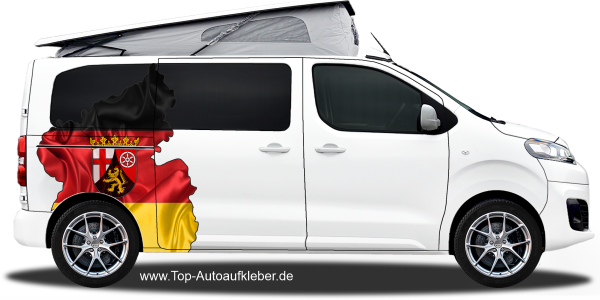 Preview: Autodekor Flagge Karte von Rheinland-Pfalz | Set für beide Fahrzeugseiten Preview: Autodekor Flagge Karte von Rheinland-Pfalz | Set für beide Fahrzeugseiten
