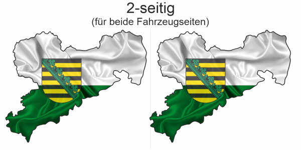 Preview: Autodekor Flagge Karte von Sachsen | Set für beide Fahrzeugseiten Preview: Autodekor Flagge Karte von Sachsen | Set für beide Fahrzeugseiten