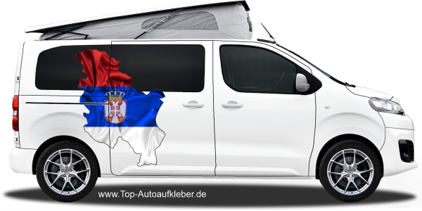 Preview: Autodekor Flagge Karte von Serbien | Set für beide Fahrzeugseiten Preview: Autodekor Flagge Karte von Serbien | Set für beide Fahrzeugseiten