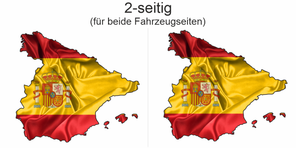 Preview: Autodekor Flagge Karte von Spanien | Set für beide Fahrzeugseiten Preview: Autodekor Flagge Karte von Spanien | Set für beide Fahrzeugseiten