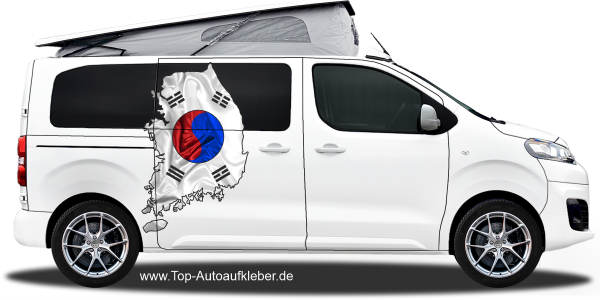 Preview: Autodekor Flagge Karte von Südkorea | Set für beide Fahrzeugseiten Preview: Autodekor Flagge Karte von Südkorea | Set für beide Fahrzeugseiten