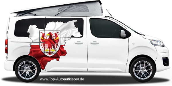 Preview: Autodekor Flagge Karte von Südtirol | Set für beide Fahrzeugseiten Preview: Autodekor Flagge Karte von Südtirol | Set für beide Fahrzeugseiten