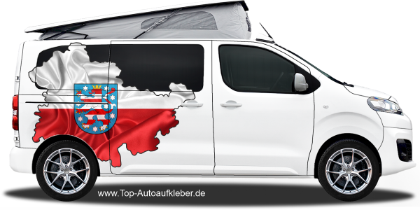 Preview: Autodekor Flagge Karte von Thüringen | Set für beide Fahrzeugseiten Preview: Autodekor Flagge Karte von Thüringen | Set für beide Fahrzeugseiten