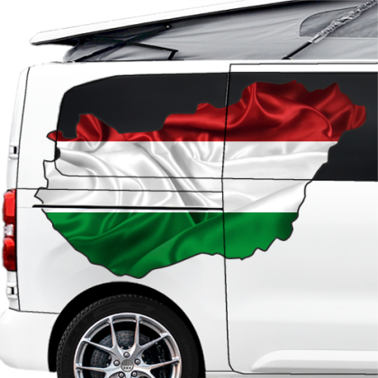 Preview: Autodekor Flagge Karte von Ungarn | Set für beide Fahrzeugseiten