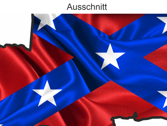Autodekor Flagge und Silhouette der Konföderierten Staaten von Amerika - Ansicht Ausschnitt