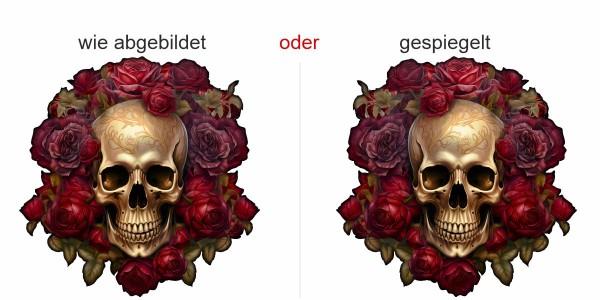 Preview: Autodekor Goldener Totenkopf mit Rosen Preview: Autodekor Goldener Totenkopf mit Rosen